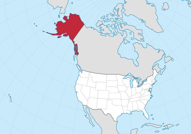 state of Alaska map, USA