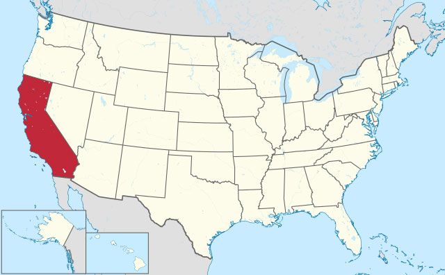 map of California state in USA