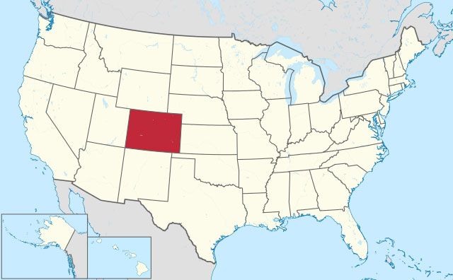 state of Colorado map, USA