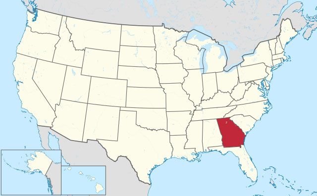 map of Georgia state in USA