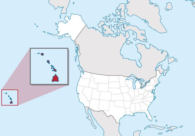 state of Hawaii map, USA