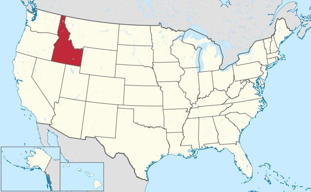 state of Idaho map, USA