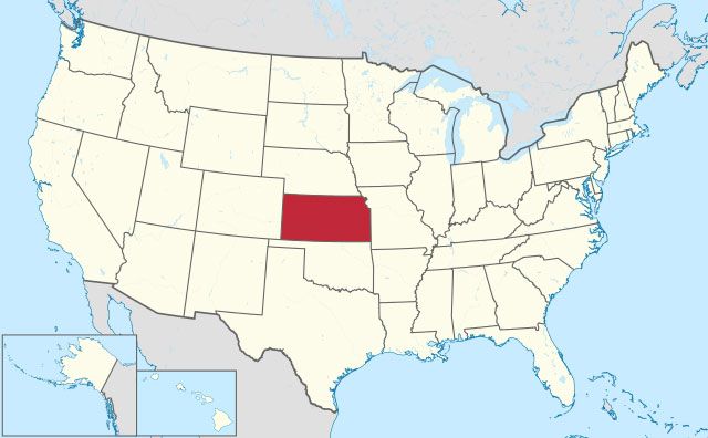 state of Kansas map, USA