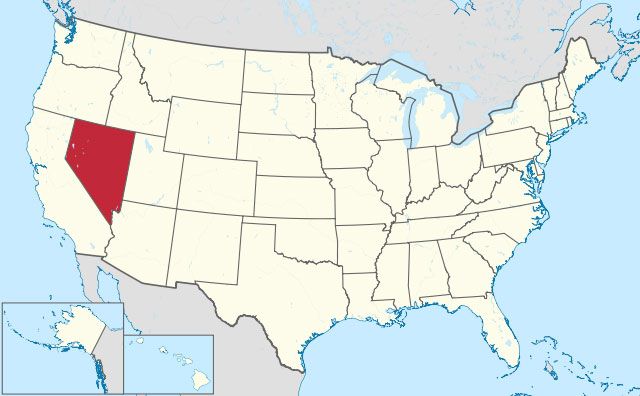 map of Nevada state in USA