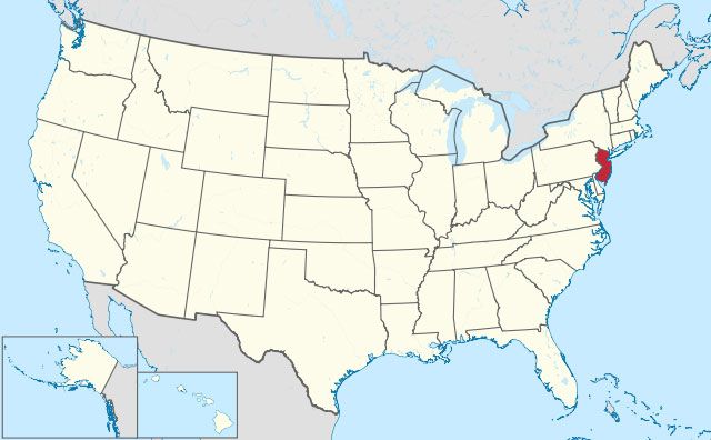 map of New Jersey state in USA