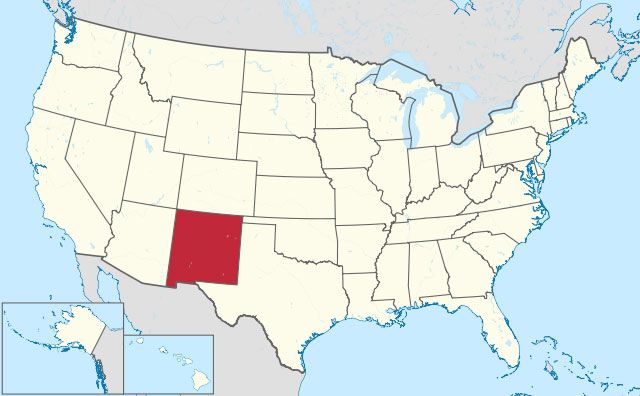 state of New Mexico map, USA