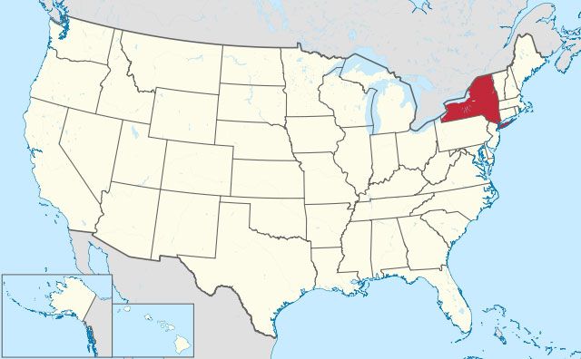 map of New York state in USA