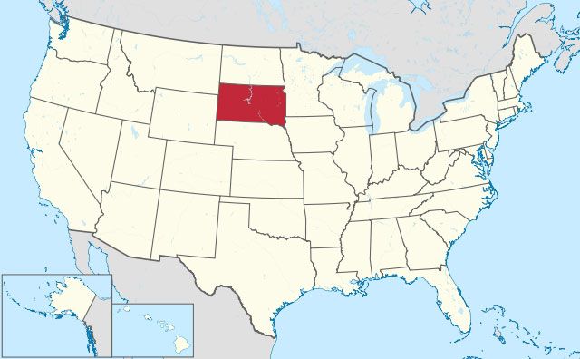 state of South Dakota map, USA