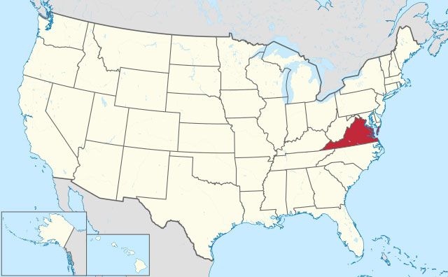 state of Virginia map, USA