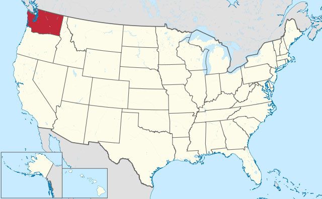 map of Washington state in USA