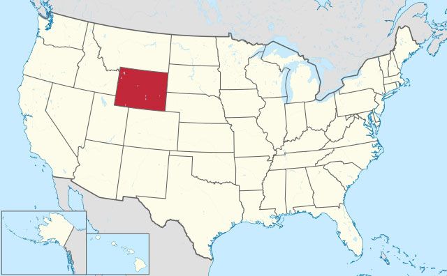 state of Wyoming map, USA